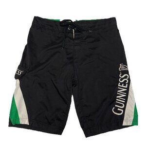 Guinness Board Shorts Mens Medium (36x11) Black Swim Trunk Y2K